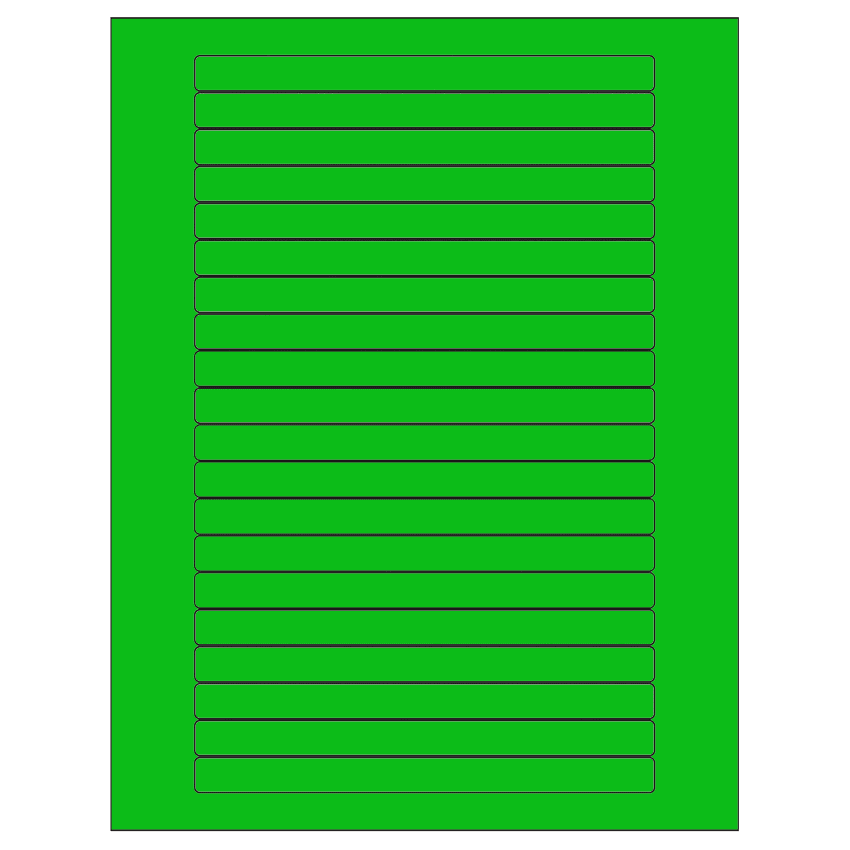 6.25" x 0.5" Fluorescent Green Rectangular Sheet Labels