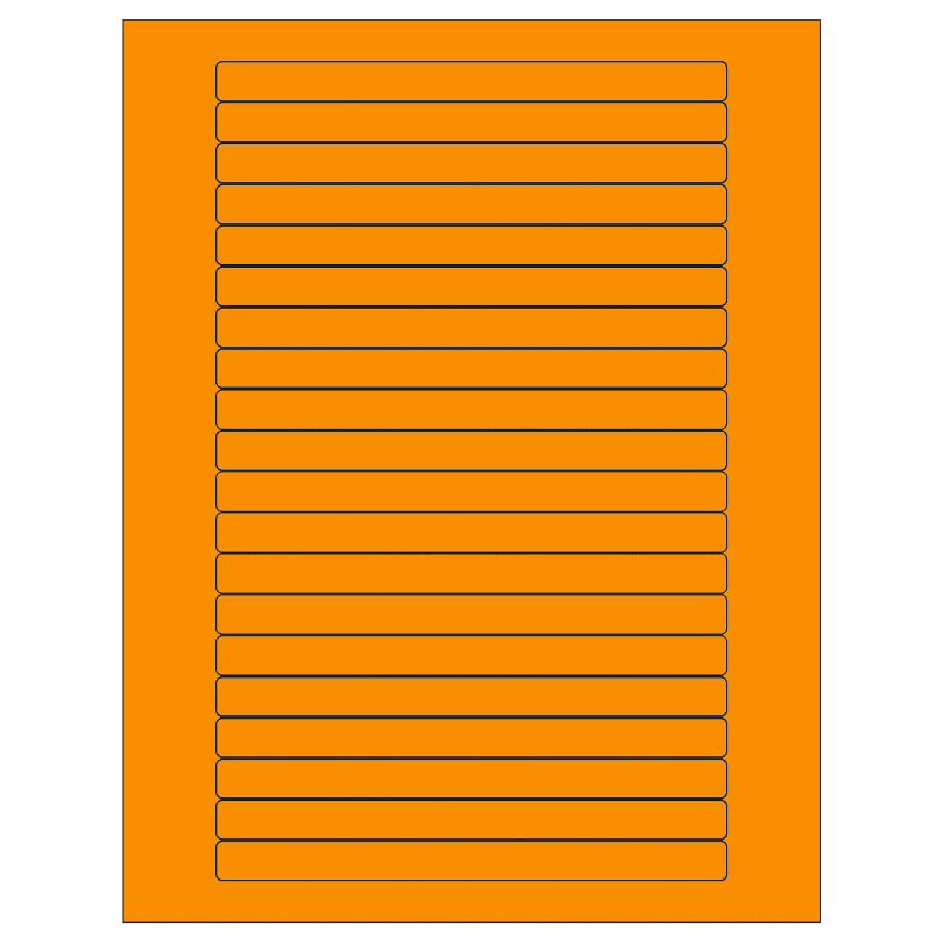6.25" x 0.5" Fluorescent Orange Rectangular Sheet Labels