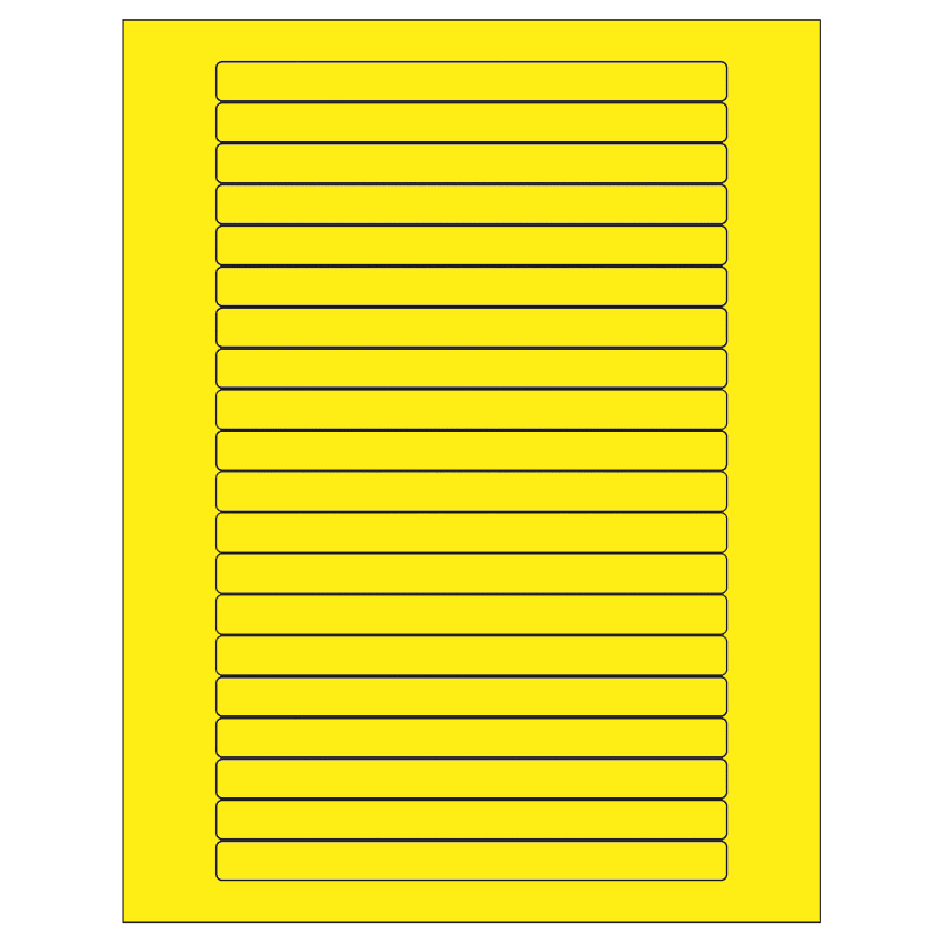 6.25" x 0.5" Fluorescent Yellow Rectangular Sheet Labels
