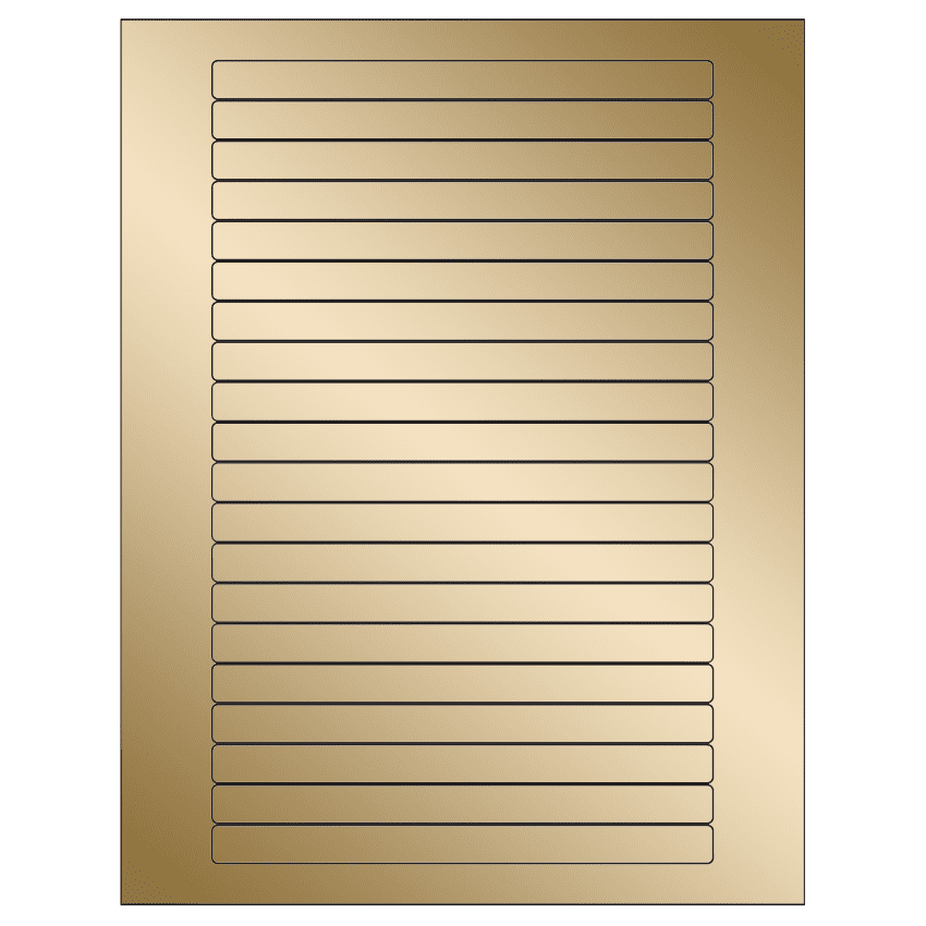 6.25" x 0.5" Gold Foil Rectangular Sheet Labels