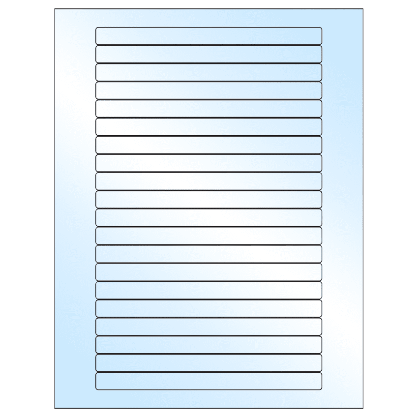 6.25" x 0.5" White Premium High Gloss Rectangular Sheet Labels