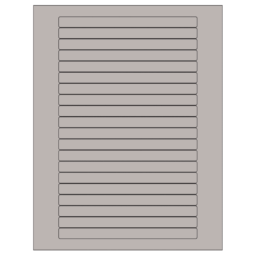 6.25" x 0.5" Gray Rectangular Sheet Labels