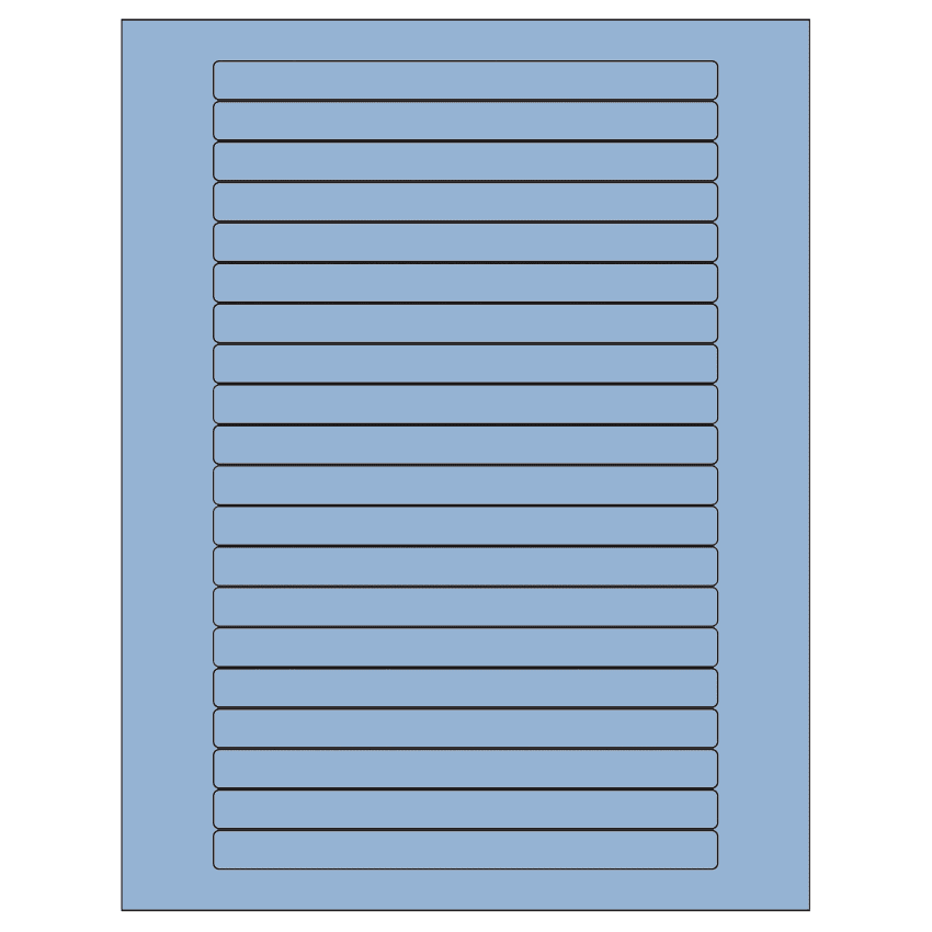 6.25" x 0.5" Pastel Blue Rectangular Sheet Labels