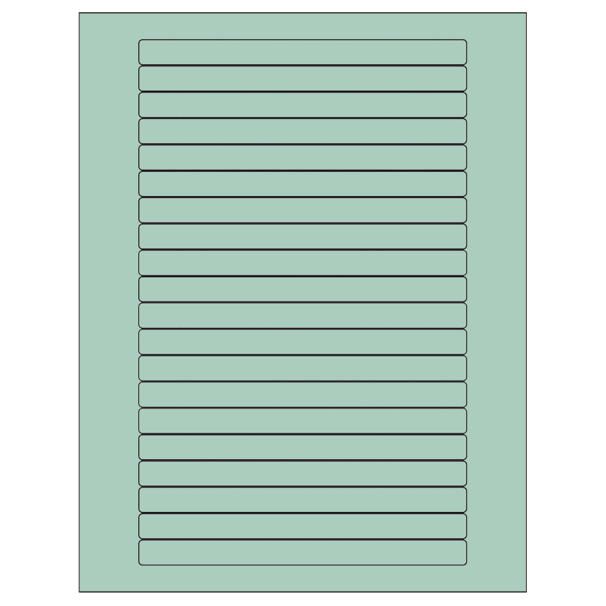 6.25" x 0.5" Pastel Green Rectangular Sheet Labels