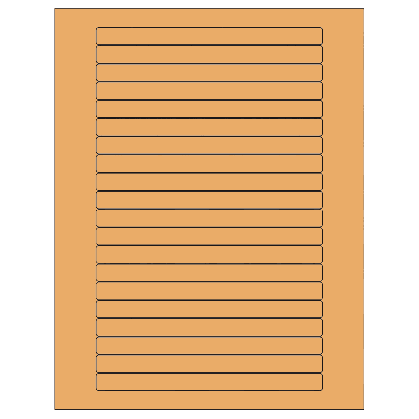 6.25" x 0.5" Pastel Orange Rectangular Sheet Labels