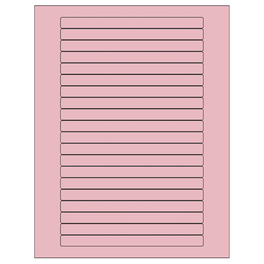 6.25" x 0.5" Pastel Pink Rectangular Sheet Labels