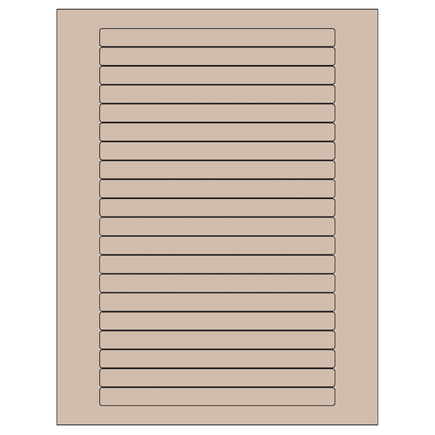 6.25" x 0.5" Pastel Tan Rectangular Sheet Labels