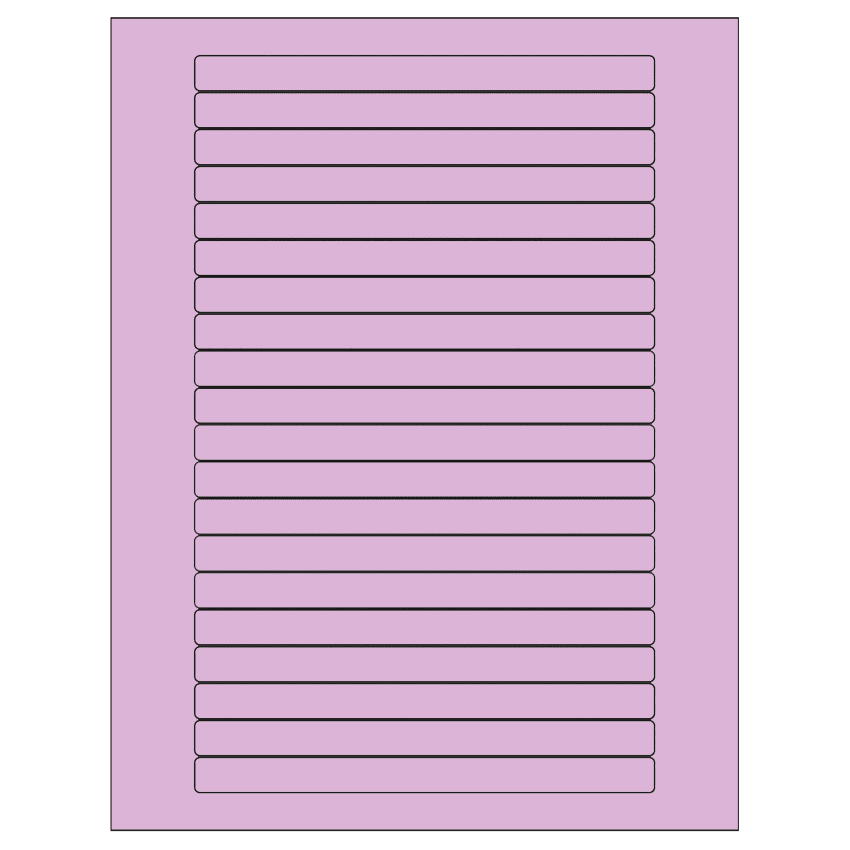 6.25" x 0.5" Pastel Purple Rectangular Sheet Labels