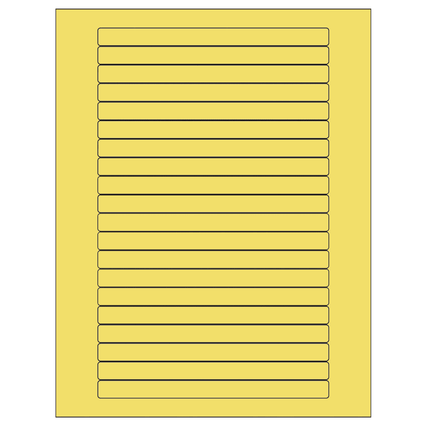 6.25" x 0.5" Pastel Yellow Rectangular Sheet Labels