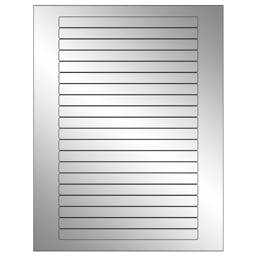 6.25" x 0.5" Silver Foil Rectangular Sheet Labels
