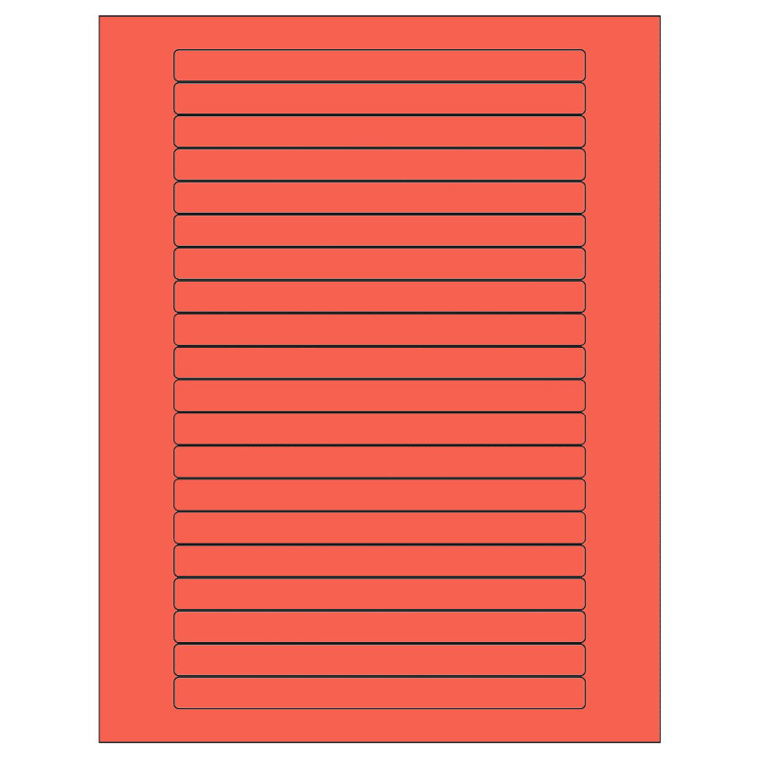 6.25" x 0.5" Red Rectangular Sheet Labels
