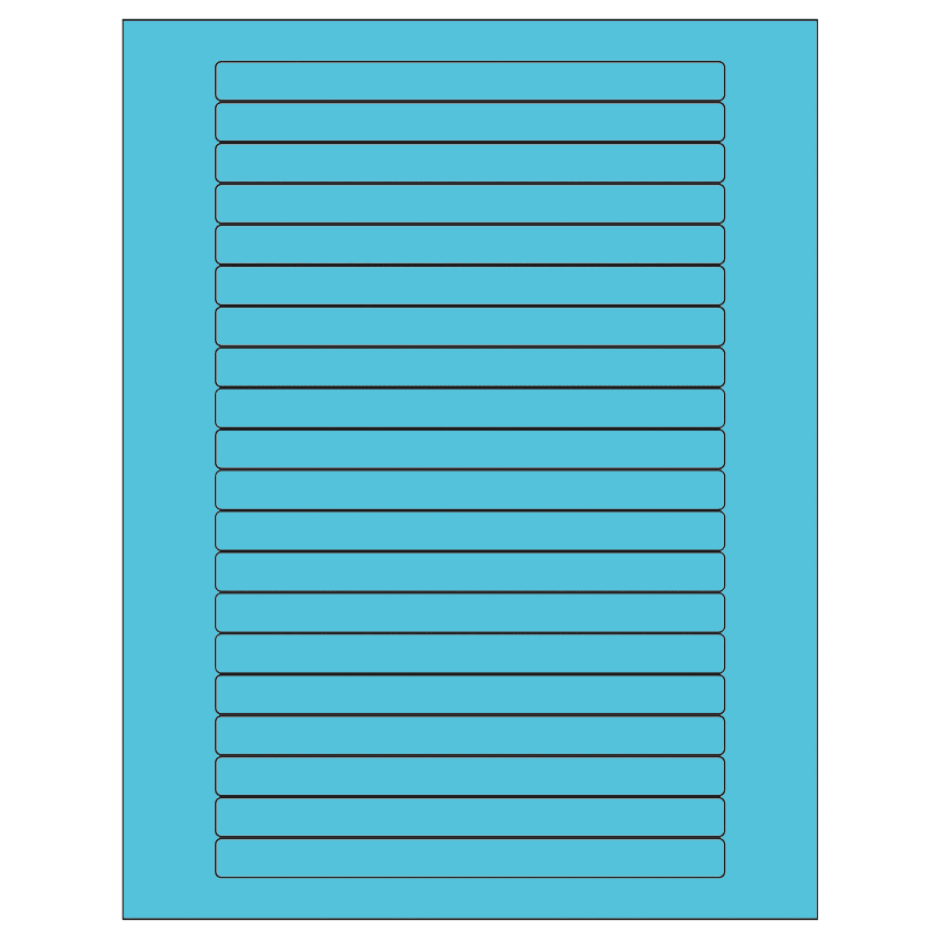 6.25" x 0.5" Turquoise Rectangular Sheet Labels