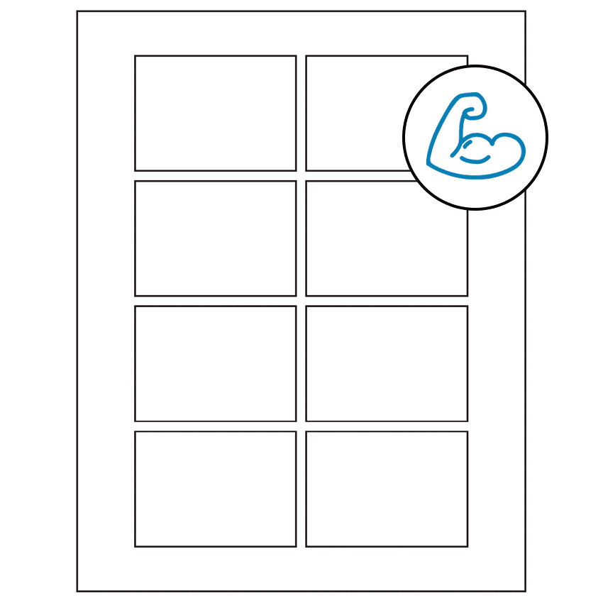 3.0625" x 2.1875" White Rectangular Sheet Labels - Ultra Aggressive Adhesive