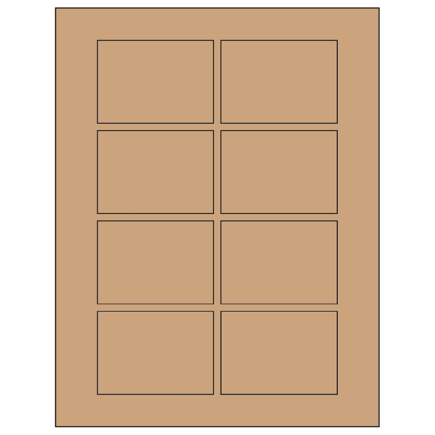 3.0625" x 2.1875" Brown Kraft Rectangular Sheet Labels