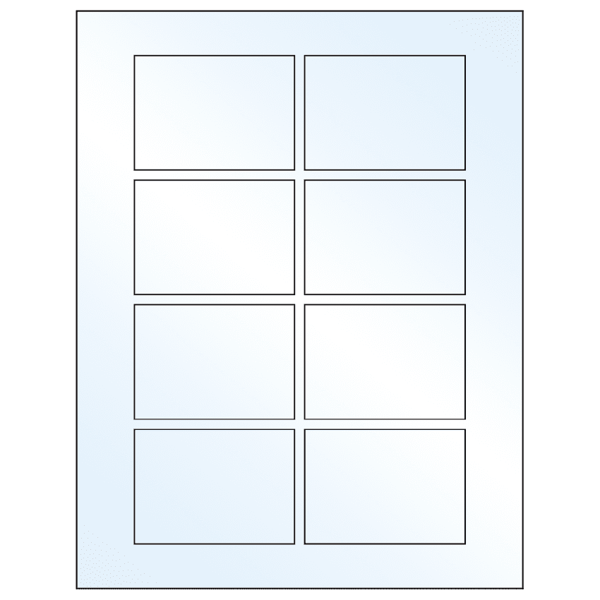 3.0625" x 2.1875" Crystal Clear Rectangular Sheet Labels