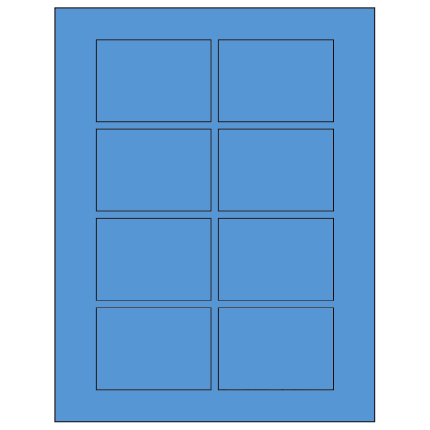 3.0625" x 2.1875" Fluorescent Blue Rectangular Sheet Labels