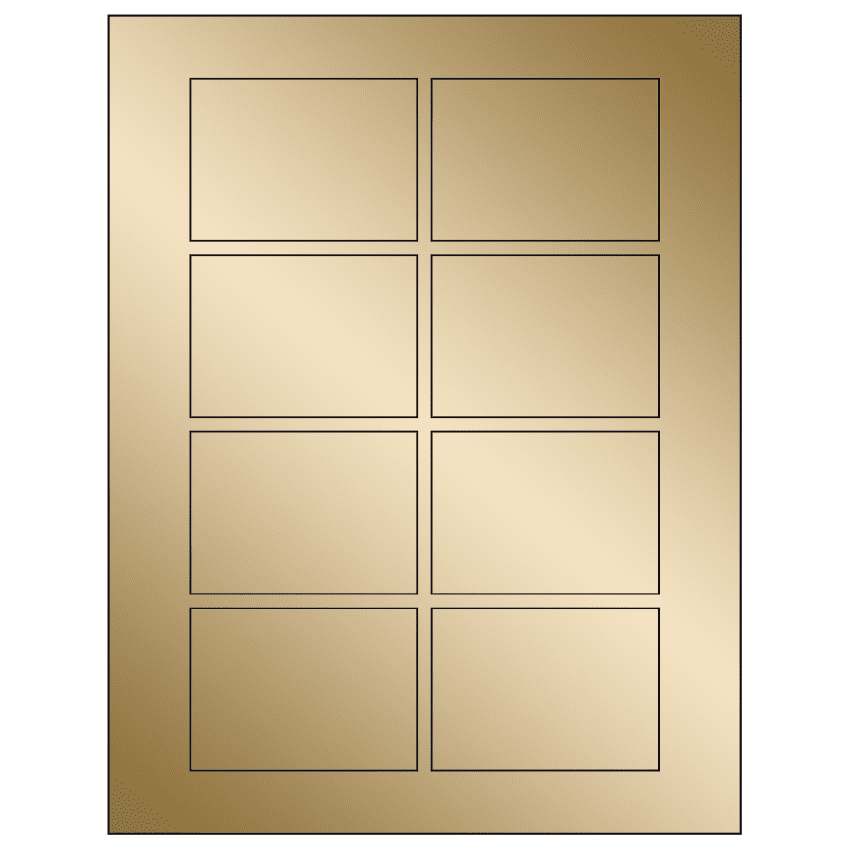 3.0625" x 2.1875" Gold Foil Rectangular Sheet Labels
