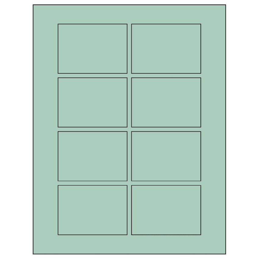 3.0625" x 2.1875" Pastel Green Rectangular Sheet Labels