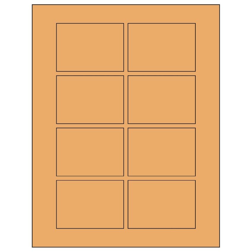 3.0625" x 2.1875" Pastel Orange Rectangular Sheet Labels