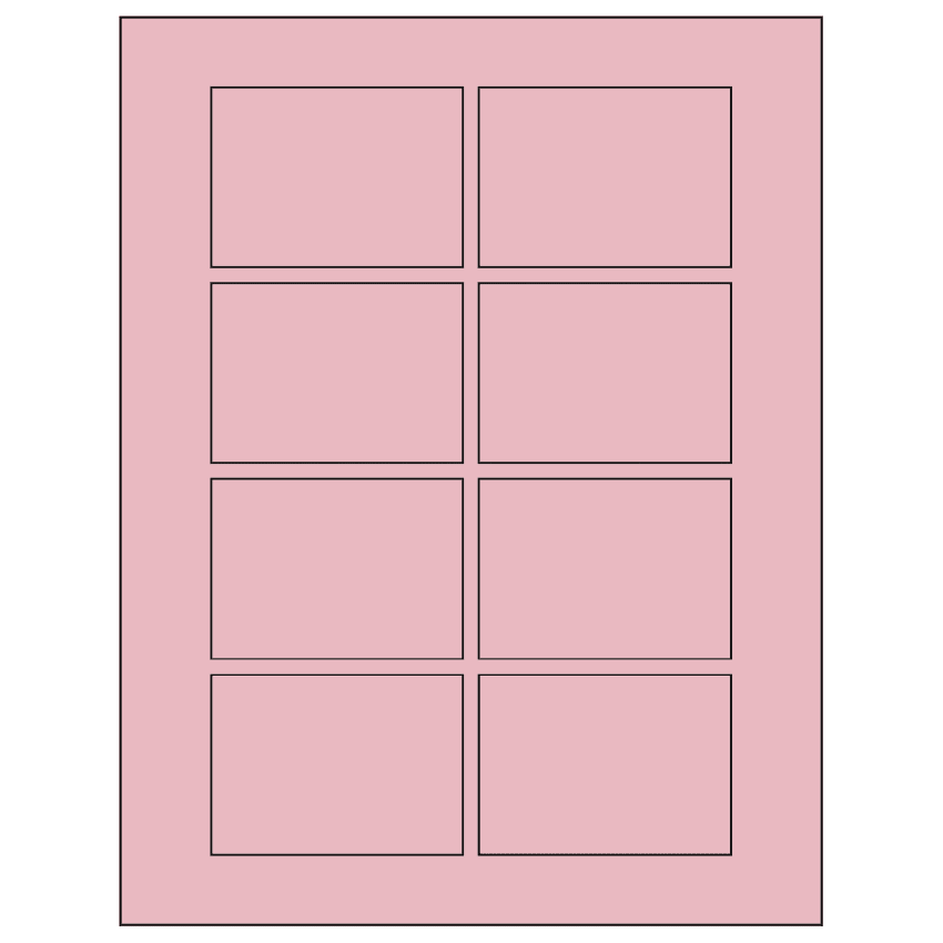 3.0625" x 2.1875" Pastel Pink Rectangular Sheet Labels