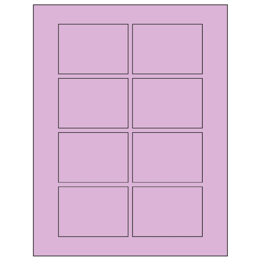 3.0625" x 2.1875" Pastel Purple Rectangular Sheet Labels