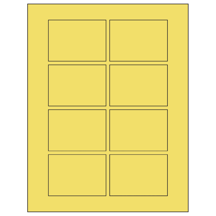 3.0625" x 2.1875" Pastel Yellow Rectangular Sheet Labels