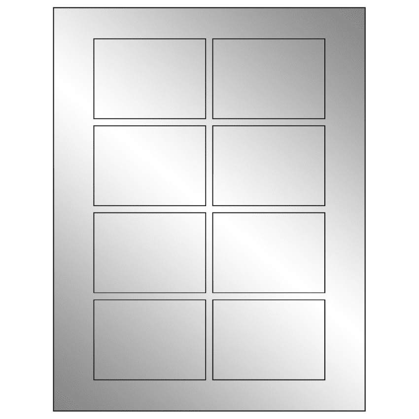 3.0625" x 2.1875" Silver Foil Rectangular Sheet Labels
