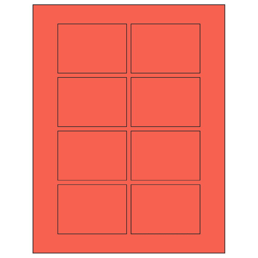 3.0625" x 2.1875" Red Rectangular Sheet Labels