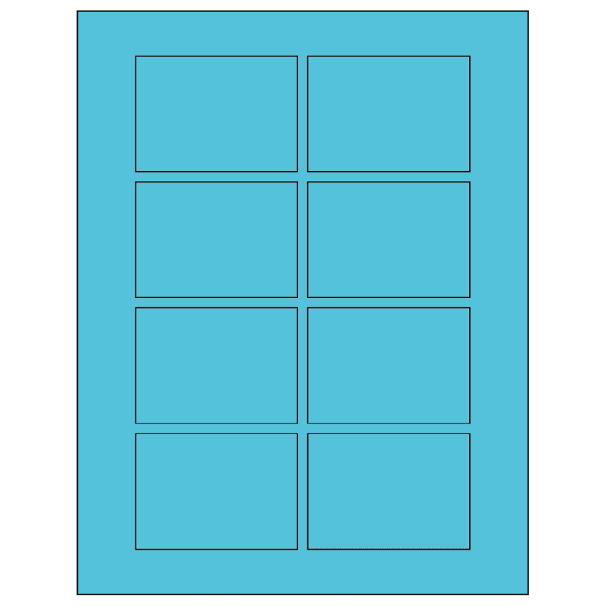 3.0625" x 2.1875" Turquoise Rectangular Sheet Labels