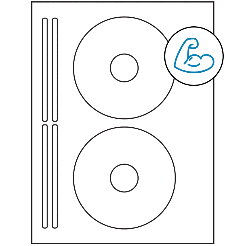 4.625" x 4.625" White Sheet Labels - Ultra Aggressive Adhesive