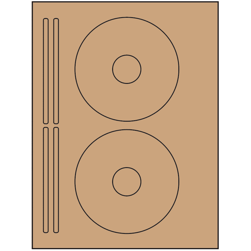 4.625" x 4.625" Brown Kraft Sheet Labels