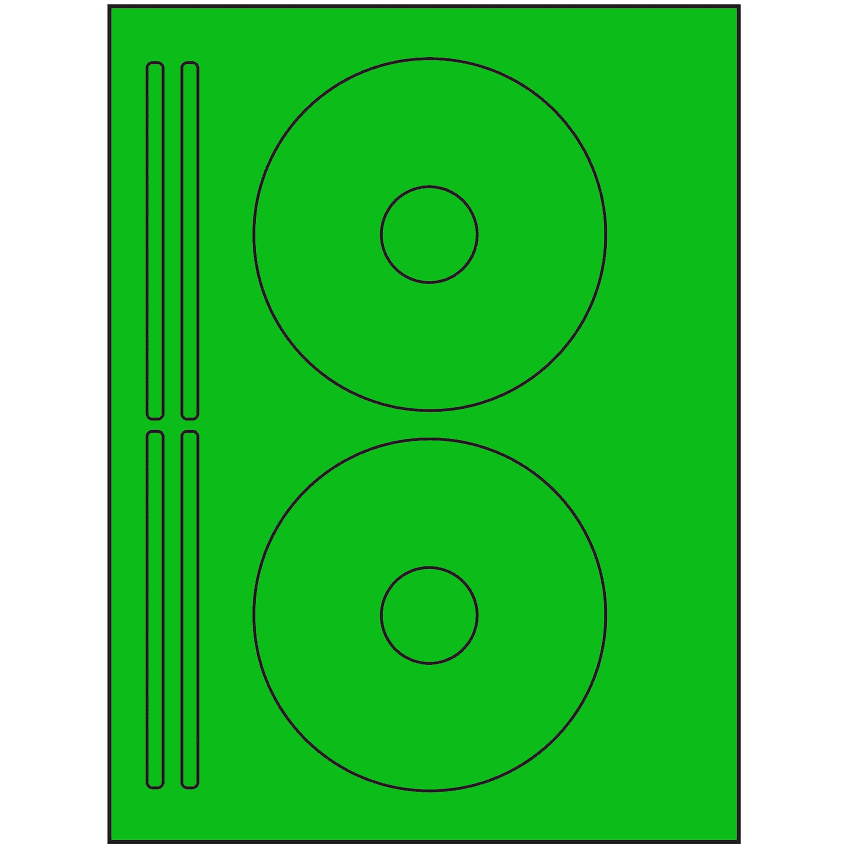 4.625" x 4.625" Fluorescent Green Sheet Labels