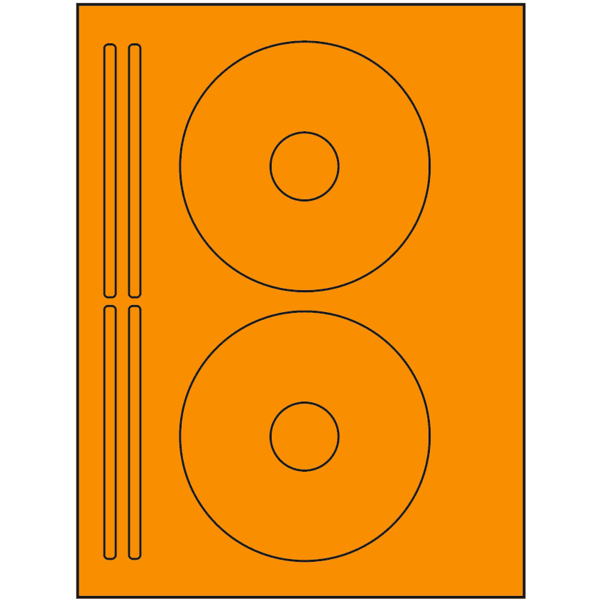 4.625" x 4.625" Fluorescent Orange Sheet Labels