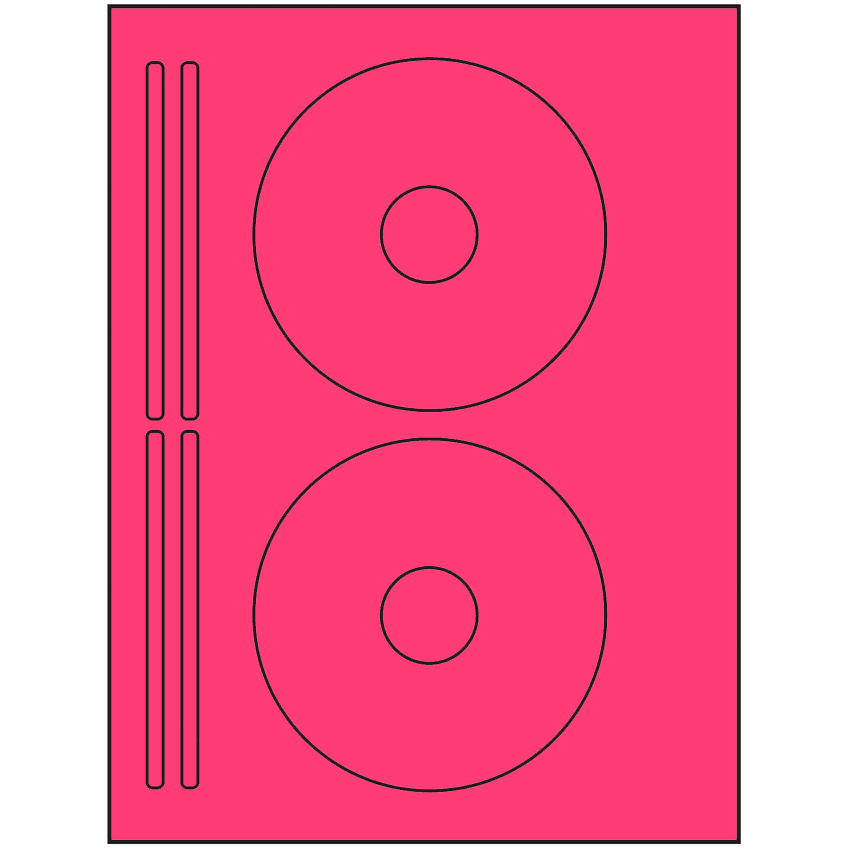 4.625" x 4.625" Fluorescent Pink Sheet Labels