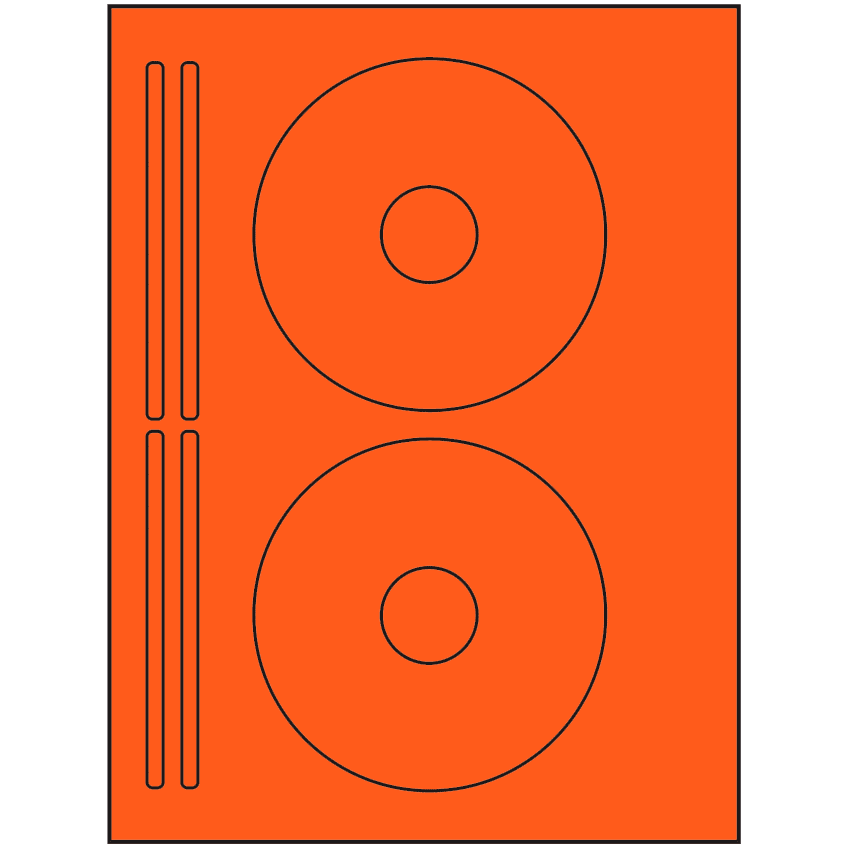 4.625" x 4.625" Fluorescent Red Sheet Labels