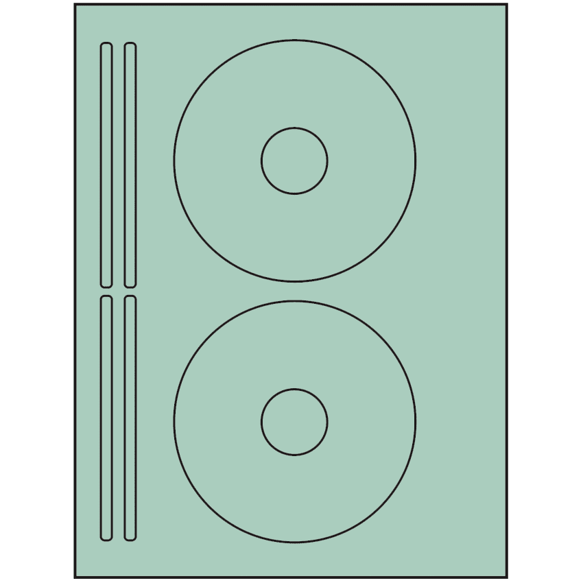 4.625" x 4.625" Pastel Green Sheet Labels