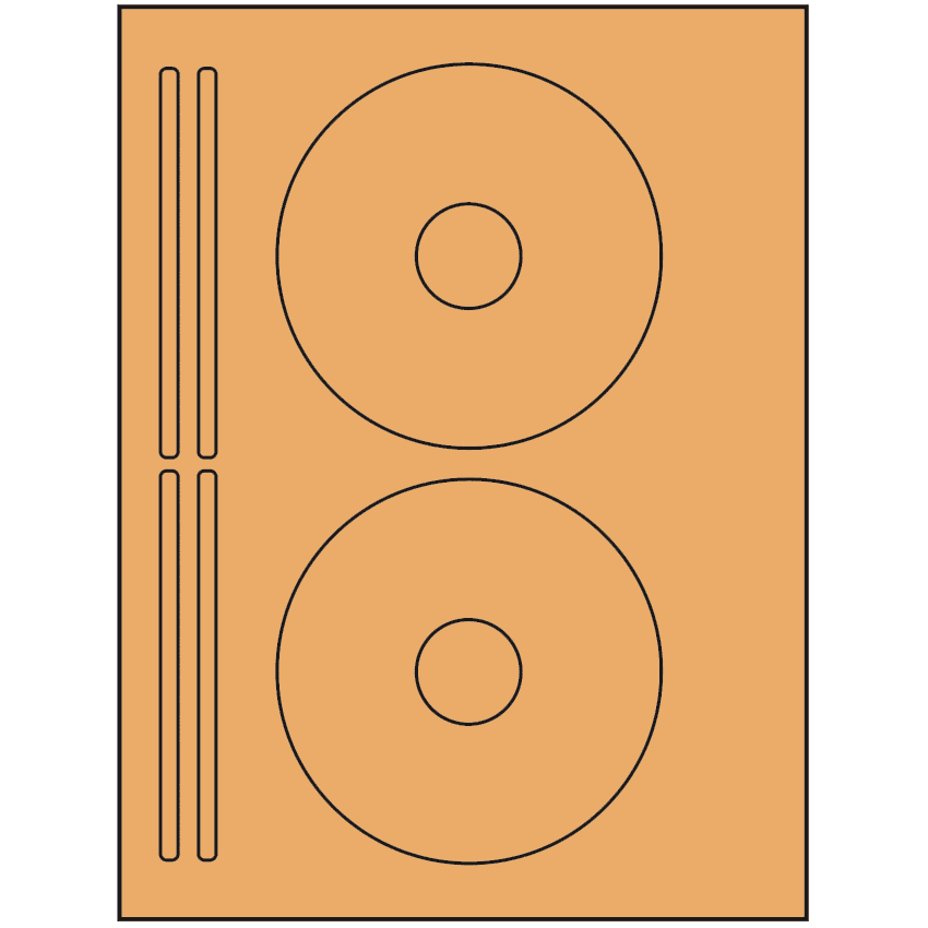 4.625" x 4.625" Pastel Orange Sheet Labels