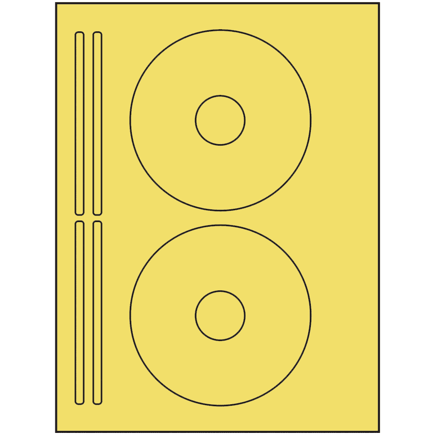 4.625" x 4.625" Pastel Yellow Sheet Labels