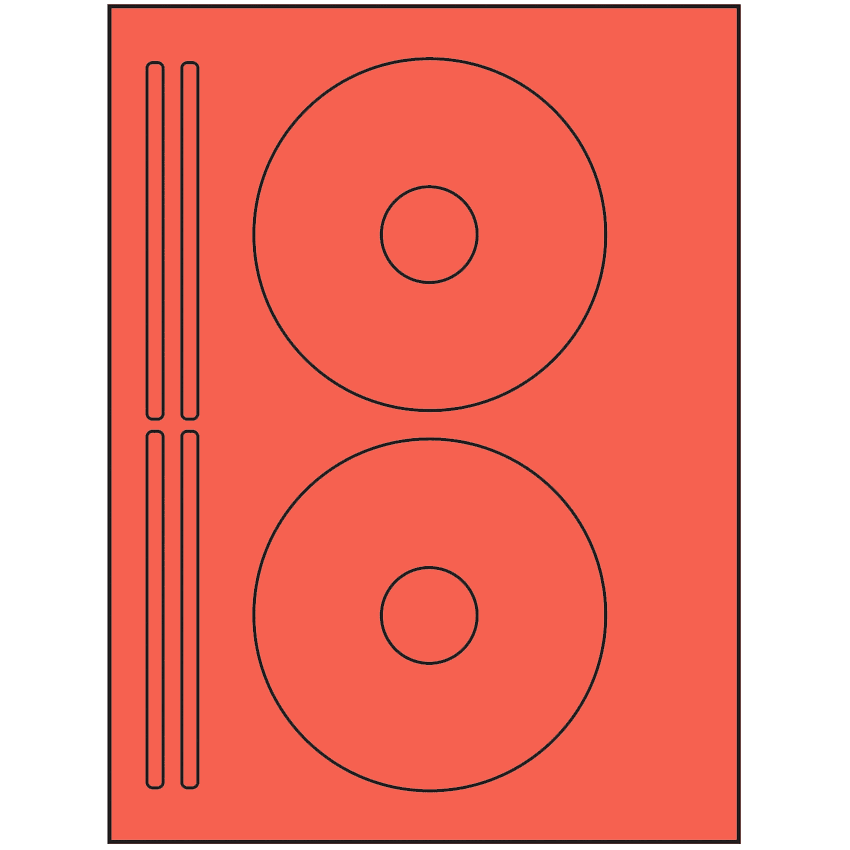 4.625" x 4.625" Red Sheet Labels