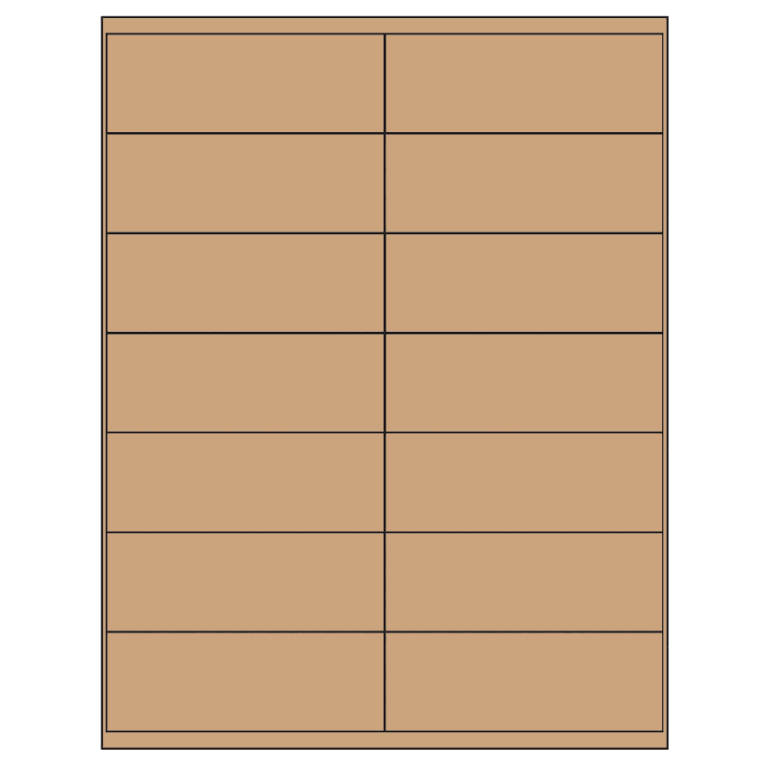 4.1875" x 1.5" Brown Kraft Rectangular Sheet Labels
