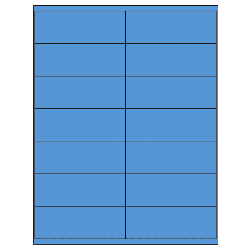 4.1875" x 1.5" Fluorescent Blue Rectangular Sheet Labels