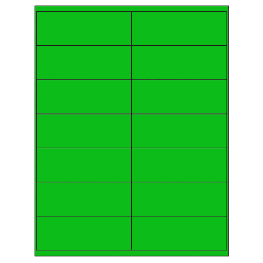 4.1875" x 1.5" Fluorescent Green Rectangular Sheet Labels