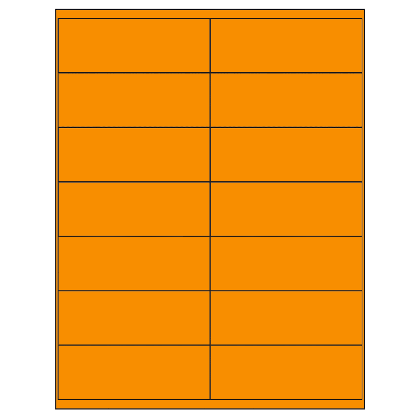4.1875" x 1.5" Fluorescent Orange Rectangular Sheet Labels