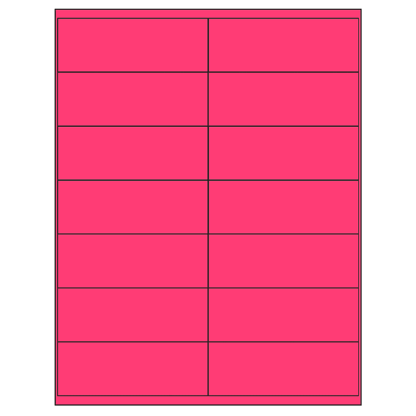 4.1875" x 1.5" Fluorescent Pink Rectangular Sheet Labels