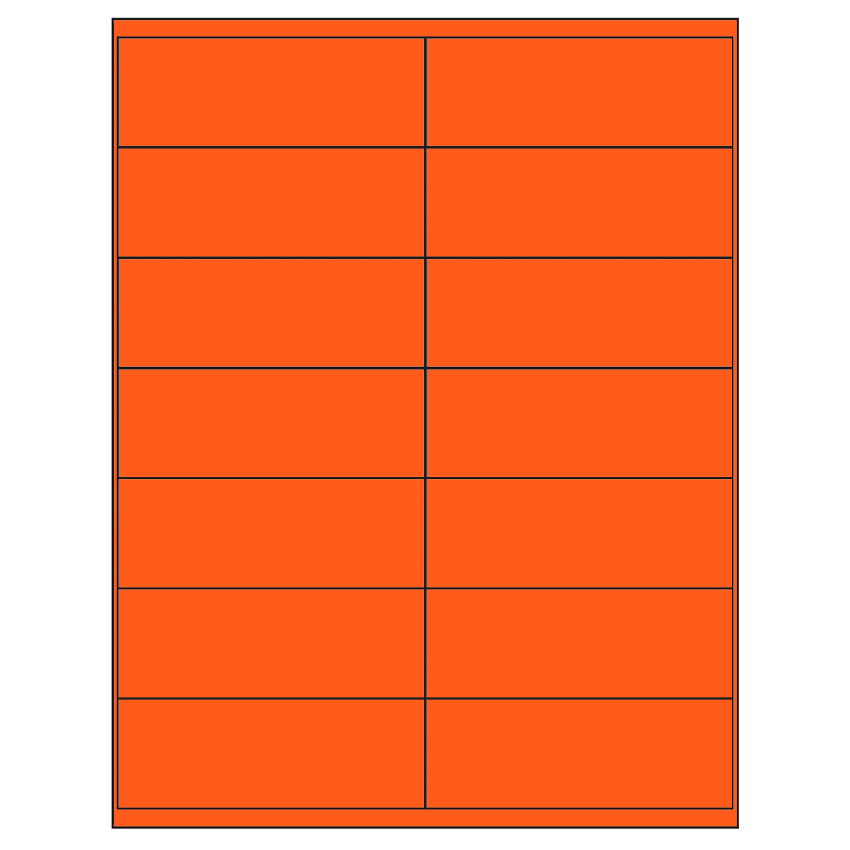 4.1875" x 1.5" Fluorescent Red Rectangular Sheet Labels