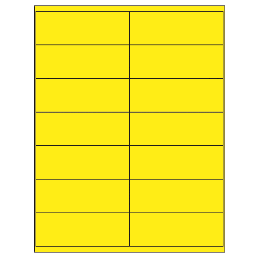 4.1875" x 1.5" Fluorescent Yellow Rectangular Sheet Labels