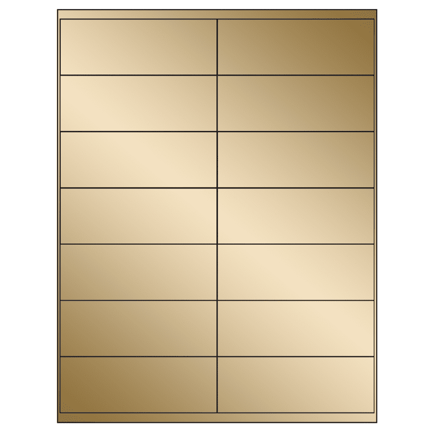 4.1875" x 1.5" Gold Foil Rectangular Sheet Labels