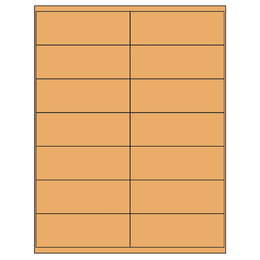 4.1875" x 1.5" Pastel Orange Rectangular Sheet Labels