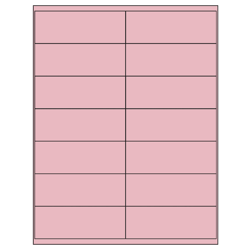 4.1875" x 1.5" Pastel Pink Rectangular Sheet Labels