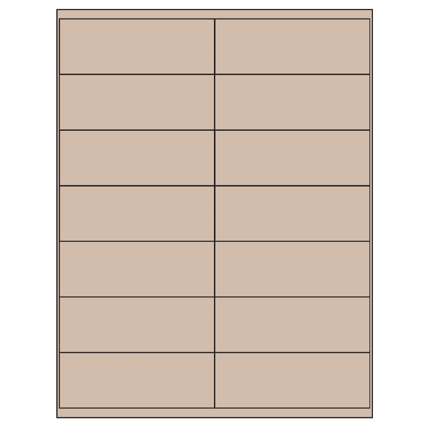 4.1875" x 1.5" Pastel Tan Rectangular Sheet Labels